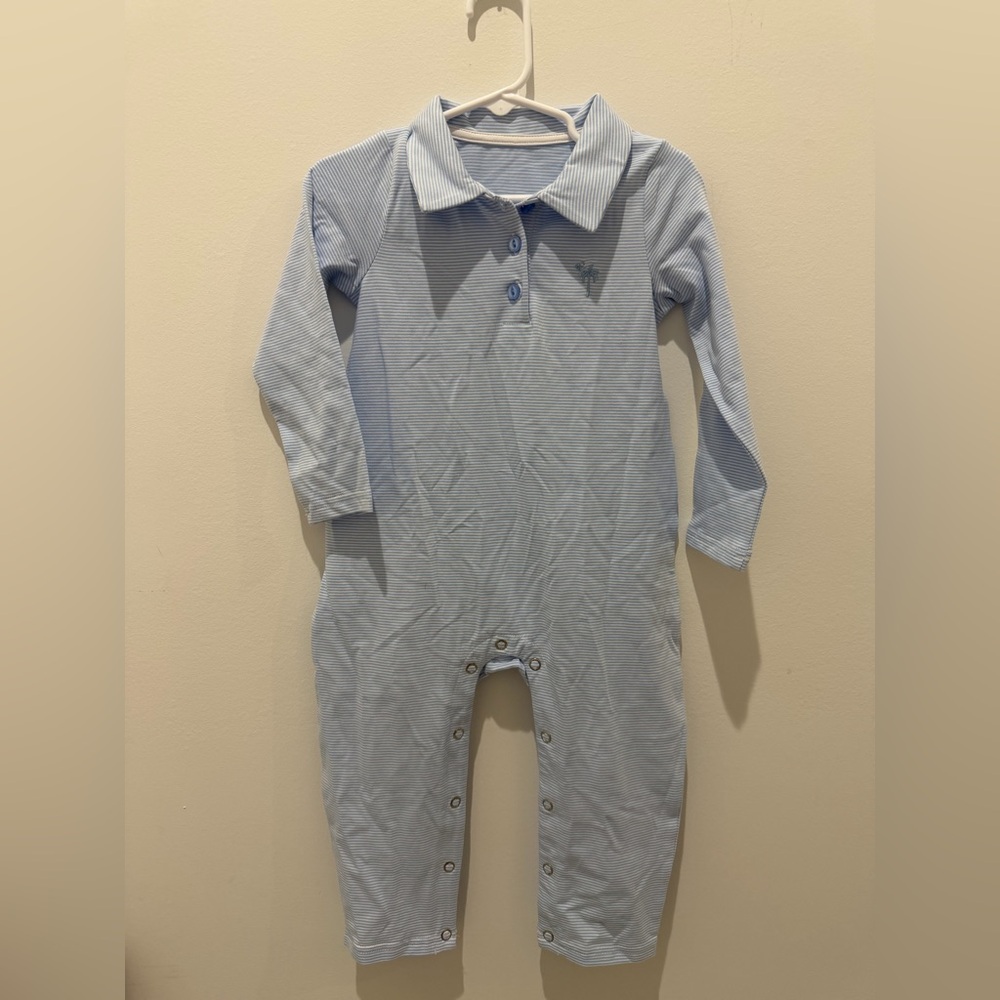 Classic Blue Striped Kids Footie